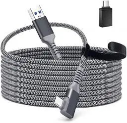 Produktbild: Tiergrade Kabel für Meta Quest 3, 5M USB3.2 Gen1 Typ C Kabel für Quest Link, Kompatibel mit Quest 2/Pro, PICO4/Pro, Schnelle Datenübertragung und Schnellladung für VR Quest Headset und Gaming PC