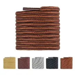 Produktbild: TIESTRA Premium Schnürsenkel Runde für Arbeitsschuhe, Sportschuhe, Wanderschuhe, Stiefel, reißfeste Ersatz Schuhbänder Kaffee Braun 120 cm-47 Zoll (1Paar)