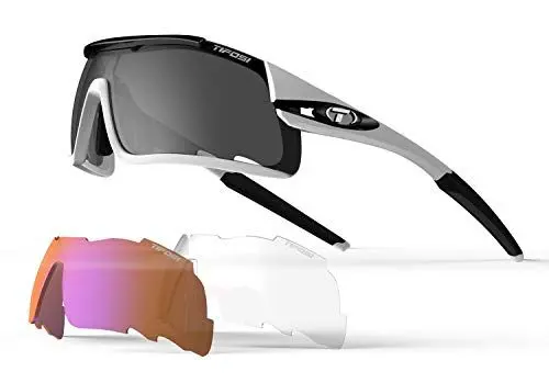 Produktbild: Tifosi Davos Unisex-Sonnenbrille für Erwachsene, Weiß/Schwarz, Einheitsgröße