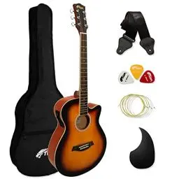 Produktbild: TIGER ACG4-SB Full-Size Elektro-Akustische Gitarre, Paket für Anfänger, mit eingebautem Tuner und EQ - Sonnendurchbruch