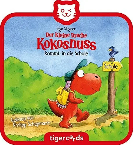 Produktbild: tigermedia tigercard Der kleine Drache Kokosnuss kommt in die Schule tigerbox Hörbox Audioplayer Hörspiele Hörbuch Musik Geschenkidee Einschulung