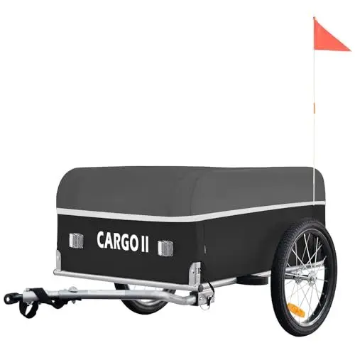 Produktbild: Tiggo Cargo II Fahrrad Lastenanhänger mit 130 Liter Volumen Klappbar Fahrradanhänger Transportanhänger (Grau)