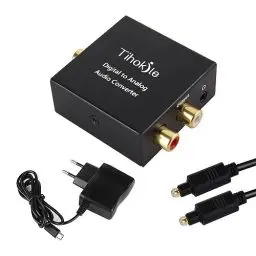 Produktbild: DA Wandler, 192KHz DAC Digital zu Analog Wandler Audio Adapter, SPDIF Toslink zu Analog RCA Konverter für HDTV Blu-ray DVD PS3 Sky