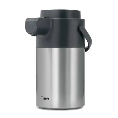 Produktbild: Tiken 3L Pumpkanne Thermoskanne Edelstahl Doppelwandige Vakuum Isolierkanne Kaffeeskanne
