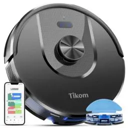 Produktbild: Tikom Saugroboter mit Wischfunktion, L8000 Staubsauger Roboter mit LiDAR-Navigation, 45dB Roboterstaubsauger, 150 Mins Max, 14 No-Go-Zonen, 20 Virtuelle Wand, Gut für Tierhaare, Teppich, Hartboden