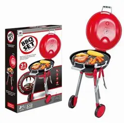Produktbild: TikTakToo Barbecue Gartengrill Kugelgrill Kinder-Grill mit zahlreichem Zubehör, Maße: 37cm x 34,5 cm x 56 cm I Spielzeug für Kinder ab 3 Jahren
