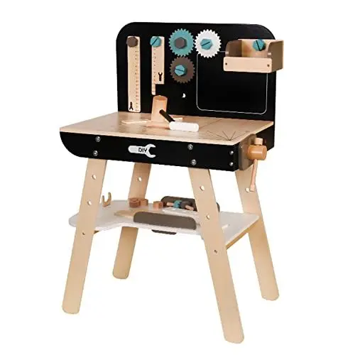 Produktbild: TikTakToo Kinder Werkzeugtisch Holz mit viel Zubehör Werkbank Set Werkstatt Bastelbank Spielset