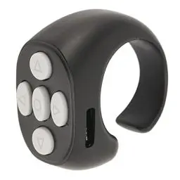 Produktbild: Tiktok-Fernbedienung, Tiktok-Scrolling-Ring, Kabelloses Telefon, Selfie-Auslöser-Ring, Finger-Scroller-Fernbedienung mit 50 MAh für Zuhause (Schwarz)