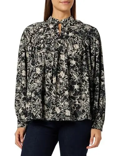 Produktbild: TILDEN Damen Langarmbluse 37330978, Schwarz Mehrfarbig, M