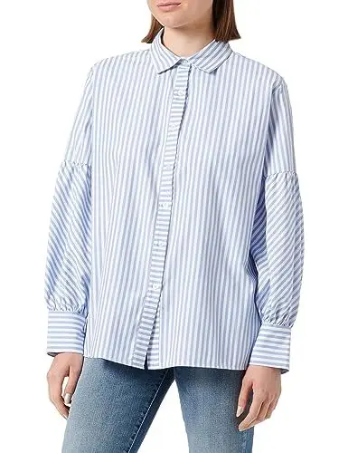 Produktbild: TILDEN Damen Langarmbluse 37331007, Weiss Hellblau, L