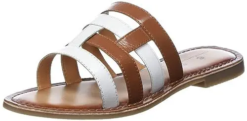 Produktbild: TILDEN Damen Ledersandalen Flat Sandal, Kamel Mehrfarbig, 39 EU