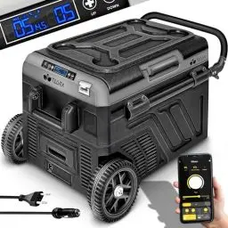 Produktbild: tillvex® Kompressor Kühlbox elektrisch 41 Liter | Elektrische Gefrierbox mit WiFi-APP-Steuerung USB-Anschluss 12/24 V 230V | Kühlschrank bis -20 °C für Auto, LKW, Boot, Reisemobil, Camping