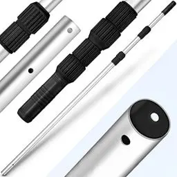 Produktbild: tillvex Pool Teleskopstange 1,20-3,60m | Aluminium Poolstange | Stange zur Poolreinigung 3-teilig | Schwarz