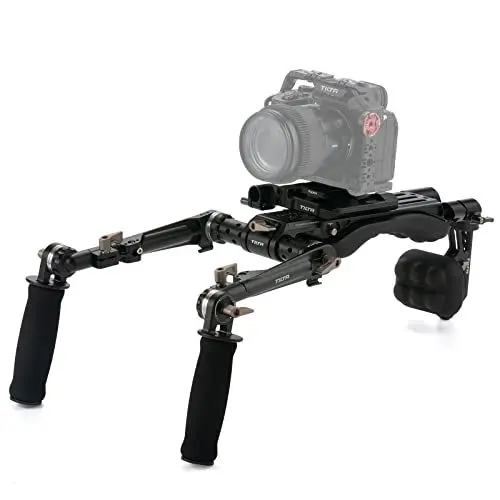 Produktbild: Tilta Camera Shoulder Rig Leichtes Schulter-Rig für DSLRs Videofilmherstellungs System-Kit, mit ARCA Manfrotto Dual Baseplate Schnellwechselplatte Verstellbare Rosette Handgriff TA-LSR-B