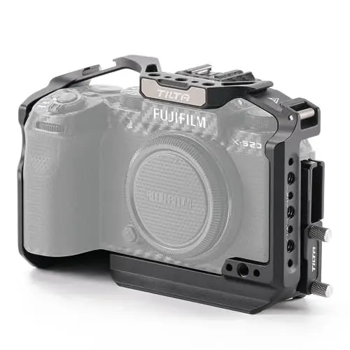 Produktbild: Tilta Kompletter Kamerakäfig kompatibel mit Fujifilm X-S20 mit Micro-HDMI und USB-C-Kabelklemme – Schwarz TA-T52-FCC-B