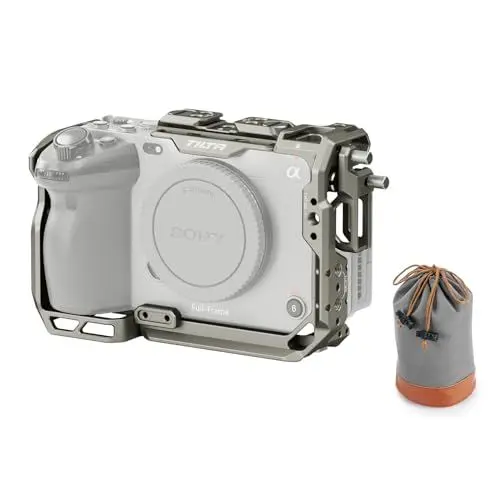 Produktbild: TILTAING TILTA FX3 FX30 Käfig kompatibel mit Sony FX3 FX30, vollständiger Kamerakäfig mit HDMI-Kabelklemmbefestigung und Objektiv-Aufbewahrungstasche, Titangrau TA-T16-FCC-TG, TA-T16-FCC-TG TG