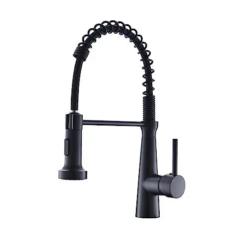 Produktbild: TIMACO Schwarz Wasserhahn Küche mit Brause 360° schwenkbar Mischbatterien für Küche Gastro Armatur Einhandmischer für Küchen Spüle Spültischarmatur Spiralfederarmatur Küchenarmatur