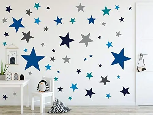 Produktbild: timalo® 120 Stück Wandtattoo Kinderzimmer XL Sterne Pastell Wandsticker – Aufkleber | 73079-SET26-120