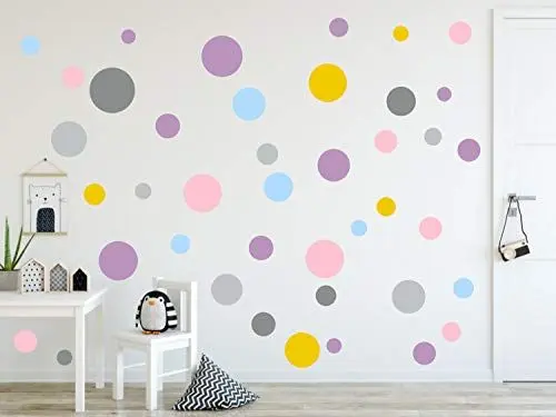 Produktbild: timalo® 73078-120 Wandsticker Kinderzimmer Kreise Pastell Rosa