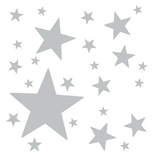 Produktbild: timalo® Wandtattoo Sterne Kinderzimmer Mädchen Jungen – Groß Uni Matt selbstklebende Aufkleber | 73097-Hellgrau-M-40