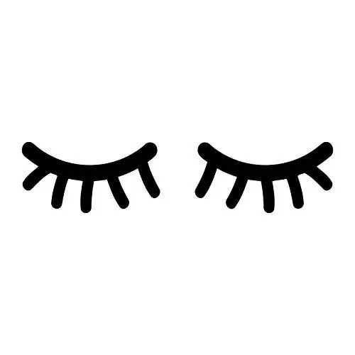 Produktbild: timalo® Wandtattoo fürs Kinderzimmer Motiv Sleepy Eyes schlafende Augen Wimpern Aufkleber Auto | 75024-schwarz-10x5