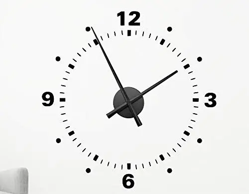 Produktbild: timalo® XXL Wanduhr Wohnzimmer Wandtattoo Spruch 'Modernes Ziffernblatt' mit Uhrwerk – Uhr zum Aufkleben | 76052-hellgrau-45x45-Uhr-silber