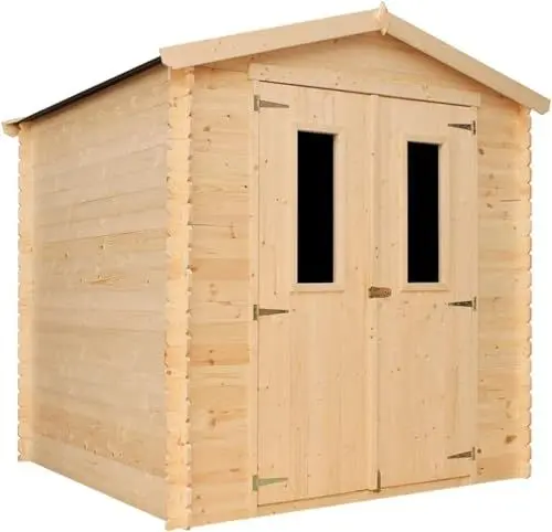 Produktbild: Gartenhaus Holz - Geräteschuppen Holz - Gerätehaus mit Boden Imprägnierte B216xL206xH216 cm/ 3.53 m2 - Fahrrad Schuppen - Gartenhäuser & aufbewahrung Wasserfestes Dach TIMBELA M343C+M343G