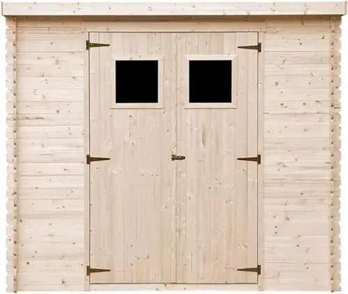 Produktbild: TIMBELA M310 Holzhaus Gartenhaus - Gartenschuppen Holz B239xL142xH200 cm/ 2,63 m2 Lagerschuppen für Garten - Fahrrad Schuppen - Wasserfestes Dach
