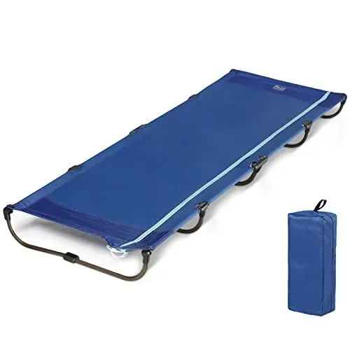 Produktbild: TIMBER RIDGE Feldbett Klappbar leicht 3kg Campingbett Faltbar Einfach zu Bauen Tragbares Campingliege Bequem bis 120kg Reisebett Erwachsene Klappbett Camping für Outdoor Camp Reisen Garten