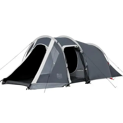 Produktbild: TIMBER RIDGE Zelt 2-3 Personen Camping wasserdicht 3000mm Tunnelzelt mit Vorzelt Familienzelt Festivalzelt für Camping Reise Trekking Garten Grau
