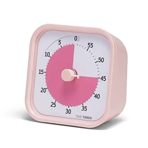 Produktbild: TIME TIMER Home MOD – 60-Minuten-Visual Timer für Kinder – Homeschool Supplies Study Tool, Timer für Kinderschreibtisch, Büroschreibtisch und Meetings mit geräuschlosem Betrieb (Peony Pink), 9x5x9 cm