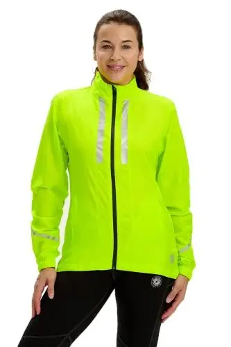 Produktbild: time to run Laufjacke Mit Taschen für Damen - Leichte Winddichte Atmungsaktiv - Ideal für Übung und Jogging L Limette