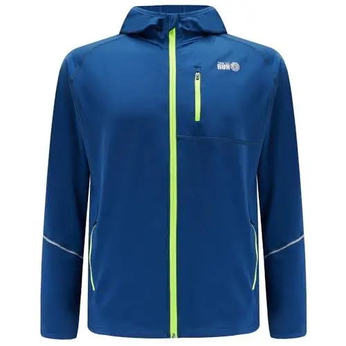 Produktbild: time to run Thermo-Laufjacke für Herren mit Frontreißverschluss Kapuze und Taschen L Ensign