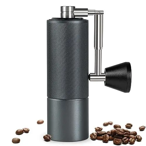 Produktbild: TIMEMORE Chestnut C2 FOLD Manuelle Kaffeemühle, aus Edelstahl, konisches Mahlwerk, klappbarer Griff, für Espresso bis French Press, Dunkelgrau.