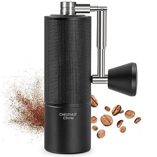 Produktbild: TIMEMORE Chestnut C3s PRO, manuelle Kaffeemühle, Upgrade integriertes Ganzmetallgehäuse, Edelstahl S2C Kegelschliff, Handkaffeemühle mit Klappgriff, für Espresso bis French Press, Schwarz