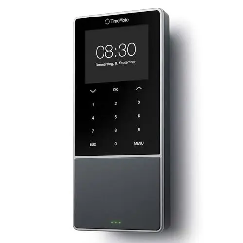 Produktbild: TimeMoto TM-818 SC Cloud-basiertes Zeiterfassungsgerät, kombinierbar mit kontaktlosen Smart Access Cards, RFID Badge/Schlüsselanhänger, PIN, bis zu 2.000 Benutzer, Terminplanung, Arbeitszeitberichte