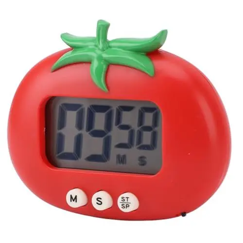 Produktbild: Timer für, Tomaten-Küchentimer, Digitaler Timer Zum Kochen, Eieruhr, Klassenzimmer-Timer für Lehrer, Magnetischer Ständer, Countdown-Timer für Übung, Studium, Ofen