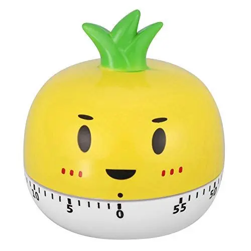 Produktbild: TOPINCN Mechanische Küche Timer, Manuelle niedliche Gemüse-Form Countdown-Timer Kochen Übung Alarm Timing Tool (Gelb)