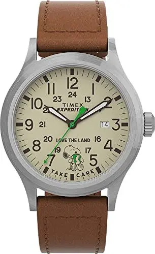 Produktbild: Timex Expedition Scout X Peanuts Herren 40mm Lederarmband Armbanduhr TW4B25000