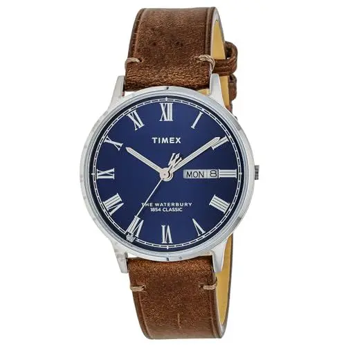 Produktbild: Timex Herren Analog Uhr mit Leder Armband Waterbury Traditional