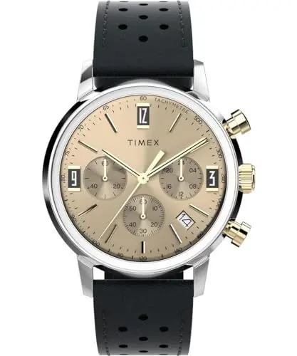 Produktbild: Timex Herren Chronograph Uhr mit Leder Armband Marlin