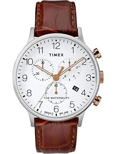 Produktbild: Timex Herren Chronograph Armbanuhr mit Leder Armband Waterbury