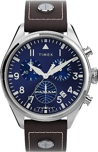 Produktbild: Timex Herren Quarz Uhr mit Leder Armband Pan Am