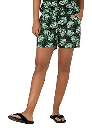 Produktbild: Timezone Damen Woven Shorts, Black Ground Ginkgo, XXL EU