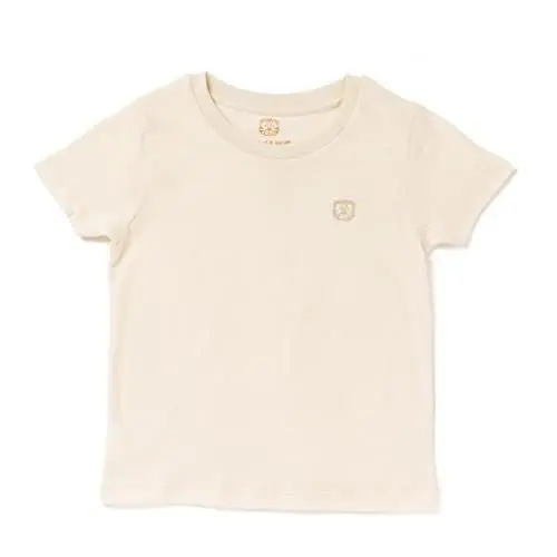 Produktbild: Timino Kinder T-Shirt Baby Kurzarm Shirt Jungen Mädchen Unisex Sommer Bio Baumwolle einfarbig Creme weiß beige Natur hochwertig Tiger Größe 86-92 (1-2 Jahre)