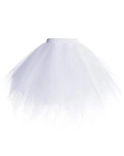 Produktbild: Timormode Tutu 50er Tüllrock Reifrock Kurz Tanzkleid Unterrock Blase Rockabilly Petticoat Ballett Creme L
