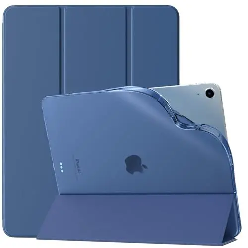 Produktbild: TiMOVO Hülle Kompatibel mit Neu iPad Air 13 Zoll (M2) 2024, Schlank Weich TPU Transluzente Matt Rückseite Schutzhülle für iPad Air 13, Unterstützt Auto Schlaf/Aufwach, Marineblau