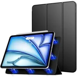 Produktbild: TiMOVO Hülle für iPad Air 11 Zoll (M2) Hülle 2024, iPad Air 6./5./4. Generation Hülle (2024/2022/2020), Stark Magnetisch Trifold Ständer Hülle, Unterstützt Apple Pencil Pro/2nd/USB-C- Schwarz