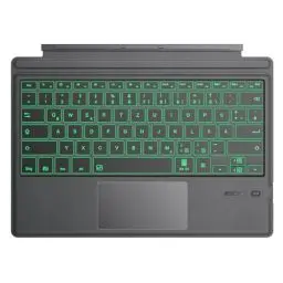 Produktbild: TiMOVO Tastatur Kompatibel mit Microsoft Surface Pro 7 Plus/Pro 7/Pro 6/Pro 4/Pro 3/Pro 2017, Kabellose Bluetooth Tastatur mit 7 Farbiger LED Hintergrundbeleuchtung, QWERTZ, Deutsches Layout, Grau