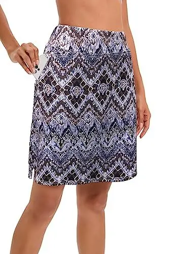 Produktbild: Timuspo Damen Wanderröcke Knielanger Golfrock mit Innenhose Hosen mit hoher Taille Skort mit Tasche